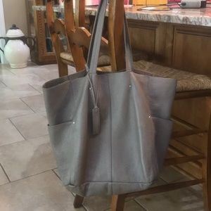 Grey Leather shoulder bag